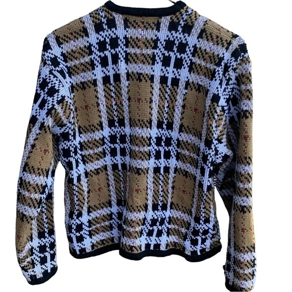 Vintage Plaid Cardigan Sweater Tally-Ho XL - Picture 4 of 6